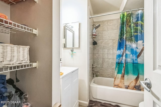 3304 India Palm Dr, Edgewater, FL 32141 - bathroom with vanity and shower / bath combo with shower curtain