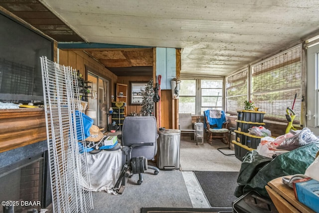 3304 India Palm Dr, Edgewater, FL 32141 - sunroom / solarium featuring a fireplace