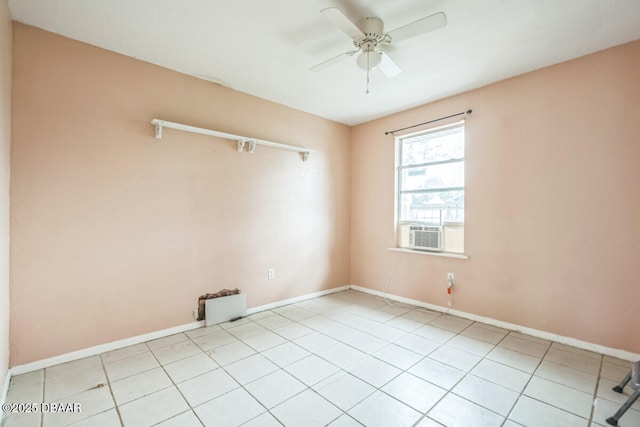 3304 India Palm Dr, Edgewater, FL 32141 - empty room featuring ceiling fan, cooling unit, and light tile patterned floors
