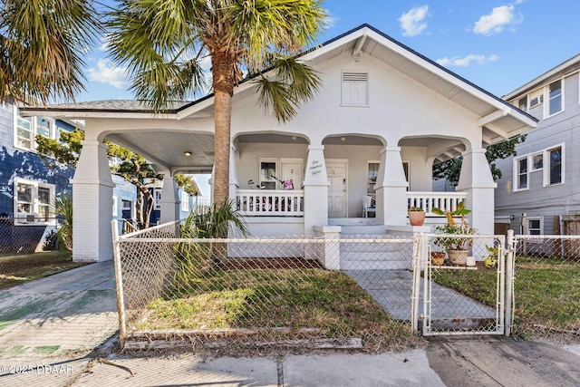 view of front of home featuring covered porch