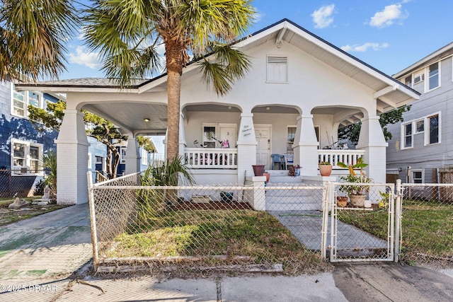 view of front of home with covered porch