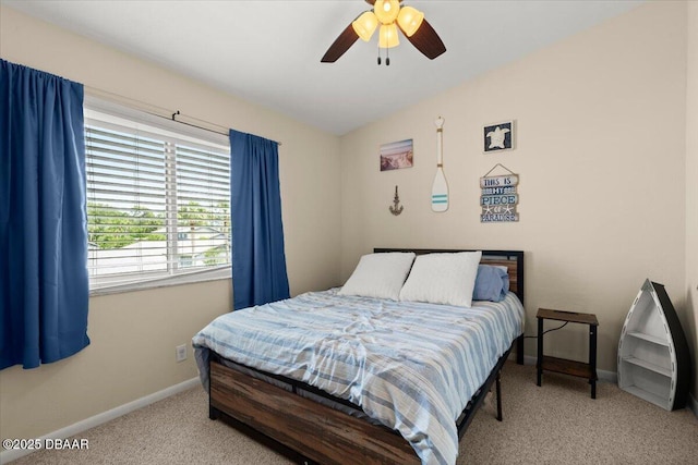 140 Limewood Pl Unit 3, Ormond Beach, FL 32174 - bedroom featuring carpet flooring, baseboards, and a ceiling fan