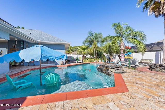 view of pool with a patio