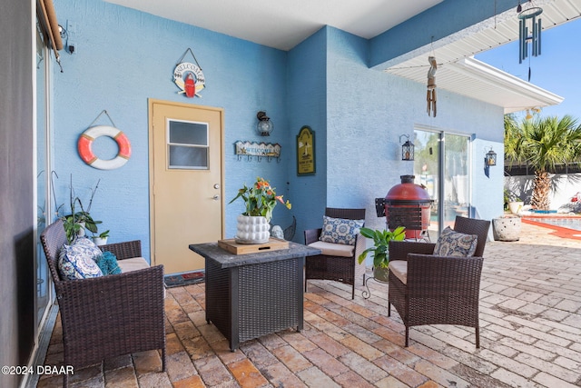 view of patio with an outdoor hangout area