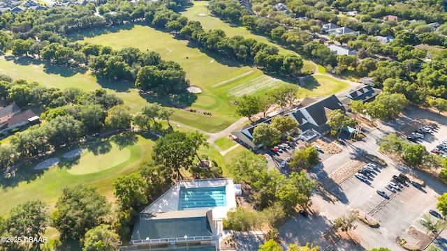 drone / aerial view with view of golf course