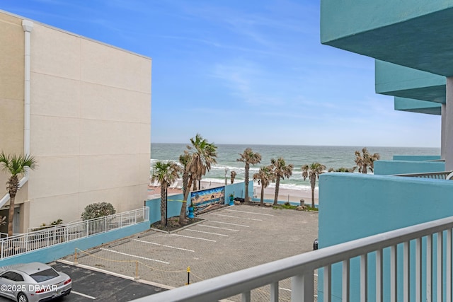 property view of water with a beach view