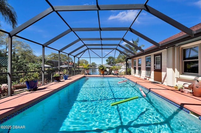 outdoor pool with a patio