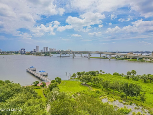 231 Riverside Dr Unit 2601-1, Daytona Beach, FL 32117 - water view with a notable bridge and a view of skyline