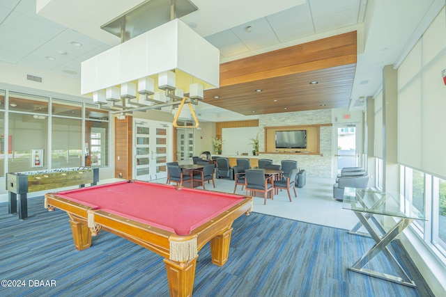 playroom featuring a healthy amount of sunlight and billiards