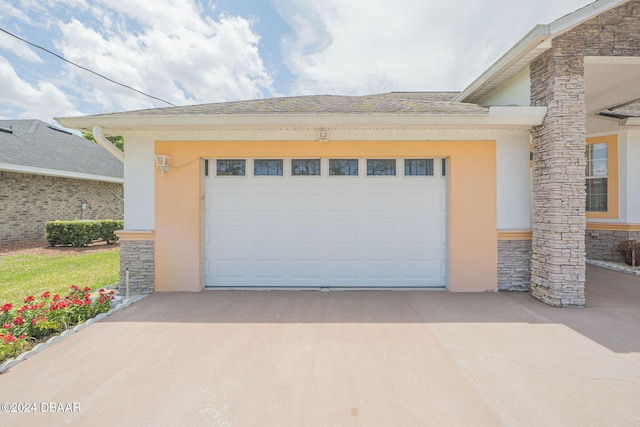 view of garage