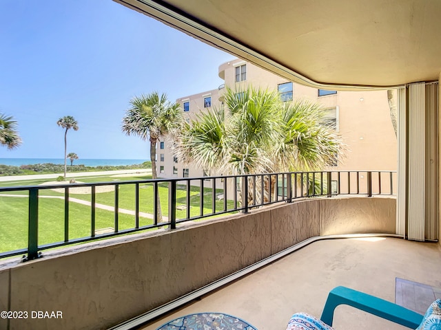 balcony with a water view