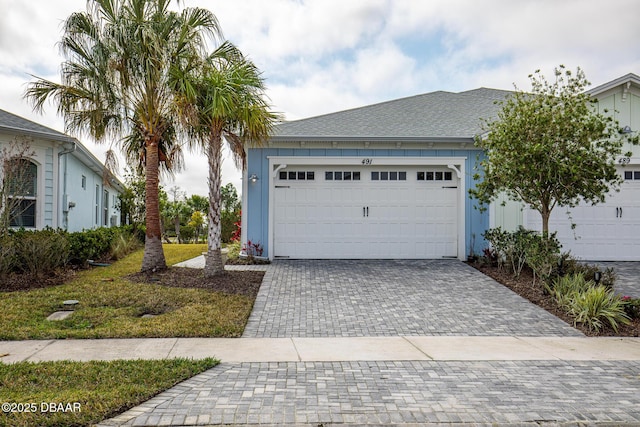 view of front of property featuring a garage