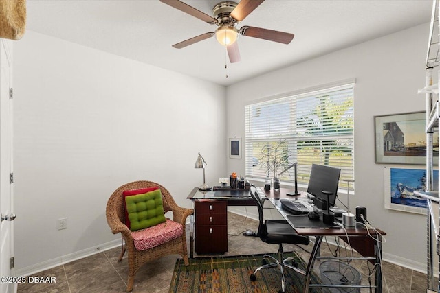 office with ceiling fan