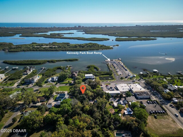 114 N Riverside Dr, Edgewater, FL 32132 - birds eye view of property with a water view