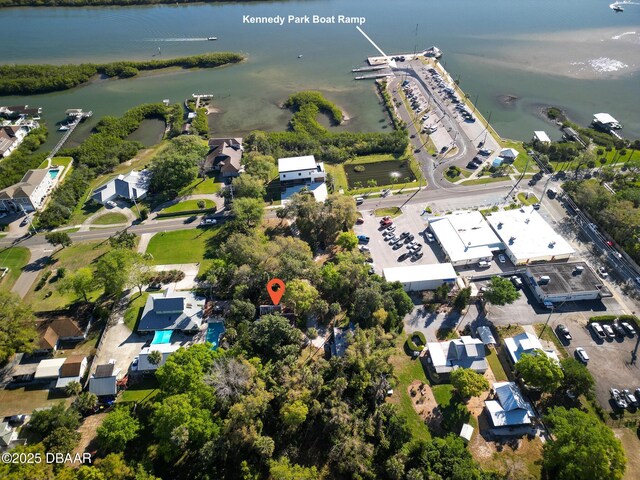 114 N Riverside Dr, Edgewater, FL 32132 - birds eye view of property featuring a water view