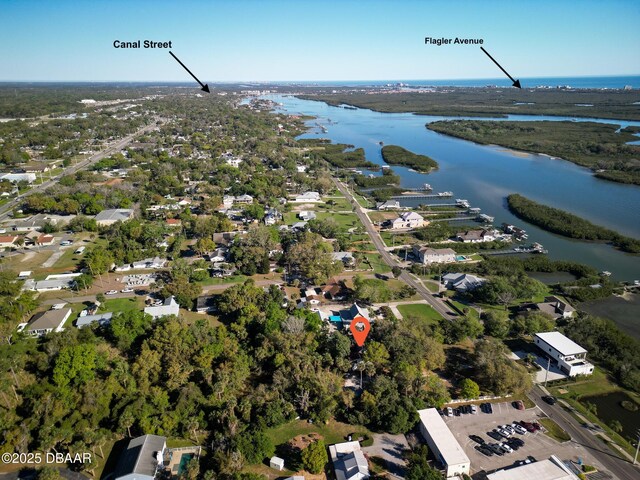 114 N Riverside Dr, Edgewater, FL 32132 - drone / aerial view with a water view