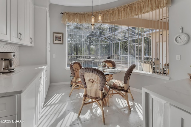 view of tiled dining area