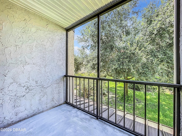 view of unfurnished sunroom