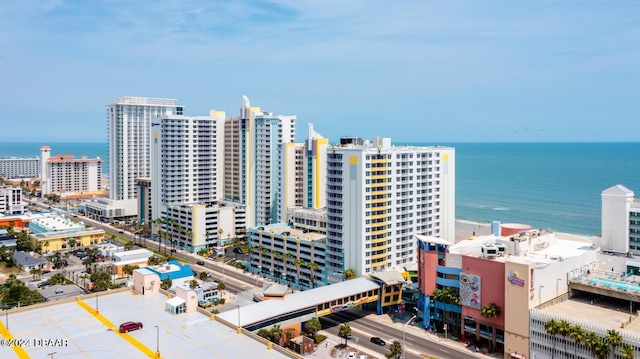 property's view of city featuring a water view