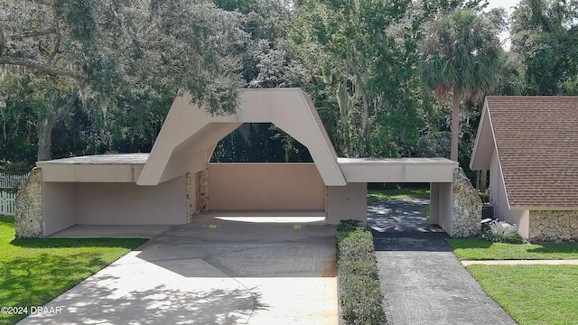 view of front of home with a front yard and cooling unit