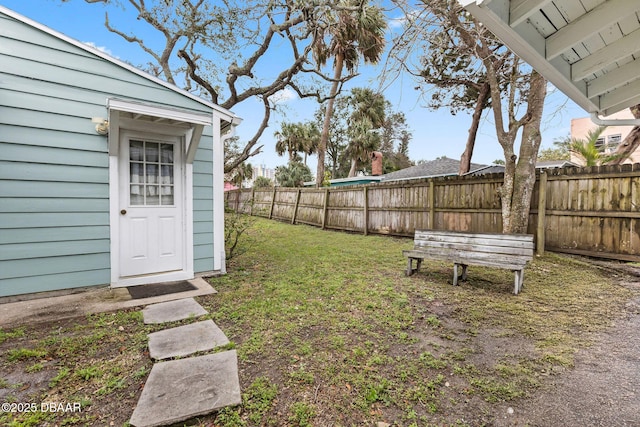 view of yard with fence