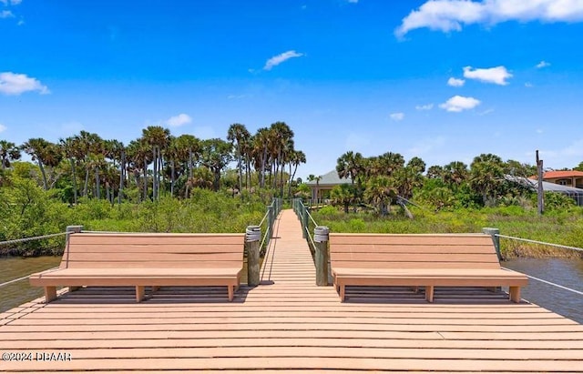 view of dock area