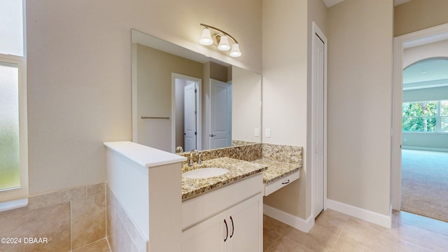 bathroom featuring vanity and tile patterned floors