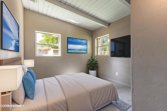 442 Dorothy Ave, Holly Hill, FL 32117 - bedroom featuring carpet flooring and beamed ceiling