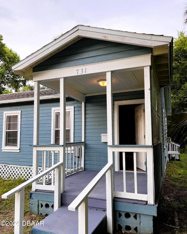 exterior space featuring a porch