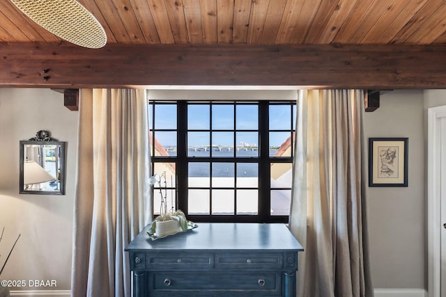 761 Marina Point Dr Unit 7610, Daytona Beach, FL 32114 - room details featuring wood ceiling and beam ceiling