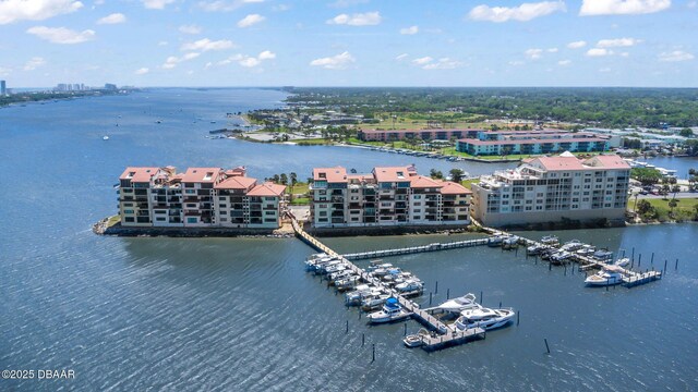 761 Marina Point Dr Unit 7610, Daytona Beach, FL 32114 - drone / aerial view featuring a view of city and a water view