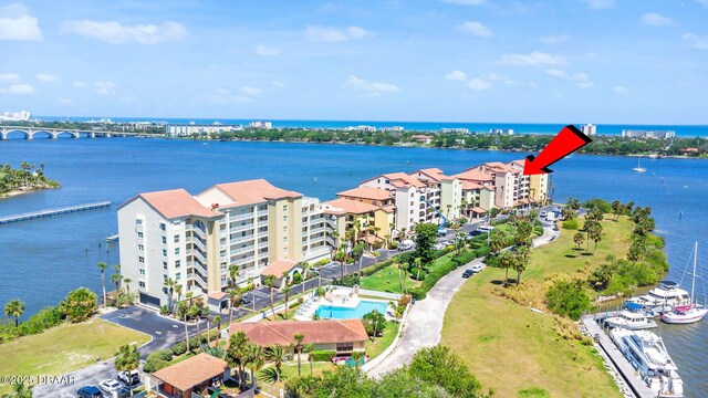 761 Marina Point Dr Unit 7610, Daytona Beach, FL 32114 - birds eye view of property featuring a water view