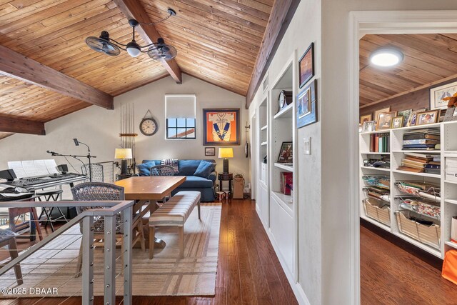 761 Marina Point Dr Unit 7610, Daytona Beach, FL 32114 - living room with wood ceiling, vaulted ceiling with beams, and wood finished floors