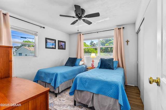23 Briggs Dr, Ormond Beach, FL 32176 - bedroom featuring wood finished floors and a ceiling fan