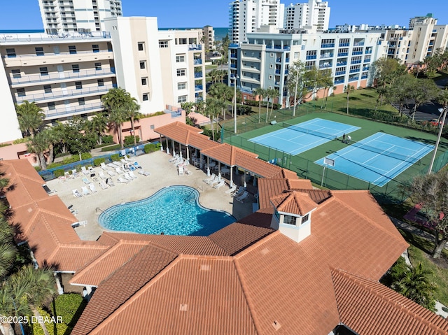 5300 S Atlantic Ave Unit 16-505, New Smyrna Beach, FL 32169 - pool featuring a city view, a patio, and fence