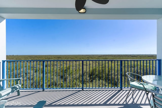 5300 S Atlantic Ave Unit 16-505, New Smyrna Beach, FL 32169 - balcony with a ceiling fan