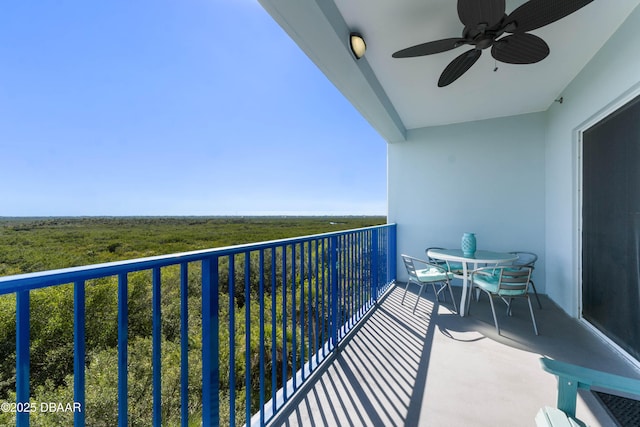 5300 S Atlantic Ave Unit 16-505, New Smyrna Beach, FL 32169 - balcony with a ceiling fan