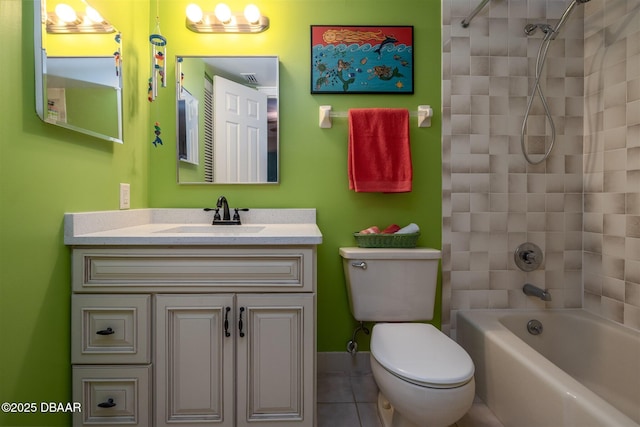 3370 Ocean Shore Blvd Unit 202B, Ormond Beach, FL 32176 - bathroom with vanity, bathing tub / shower combination, and tile patterned floors