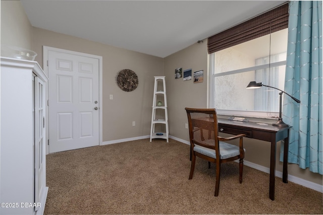 3370 Ocean Shore Blvd Unit 202B, Ormond Beach, FL 32176 - home office featuring carpet flooring and baseboards