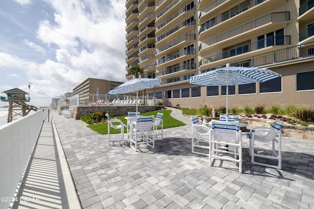 view of patio / terrace featuring a balcony