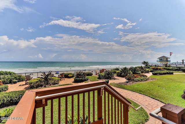 property view of water with a view of the beach