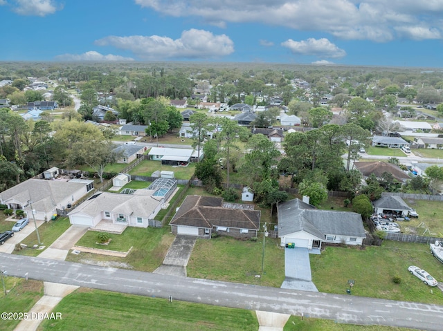 aerial view with a residential view