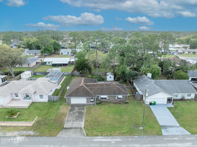 bird's eye view with a residential view