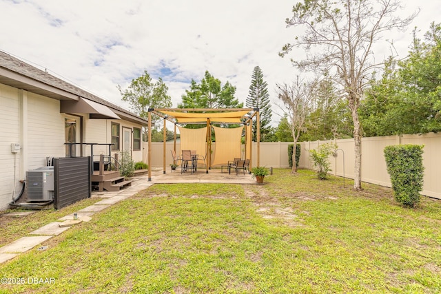 92 S Orchard St, Ormond Beach, FL 32174 - view of yard with central air condition unit, a wooden deck, and a patio area