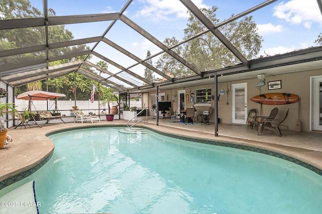 1409 Mollie Rd, Daytona Beach, FL 32114 - view of pool with a patio area and a lanai
