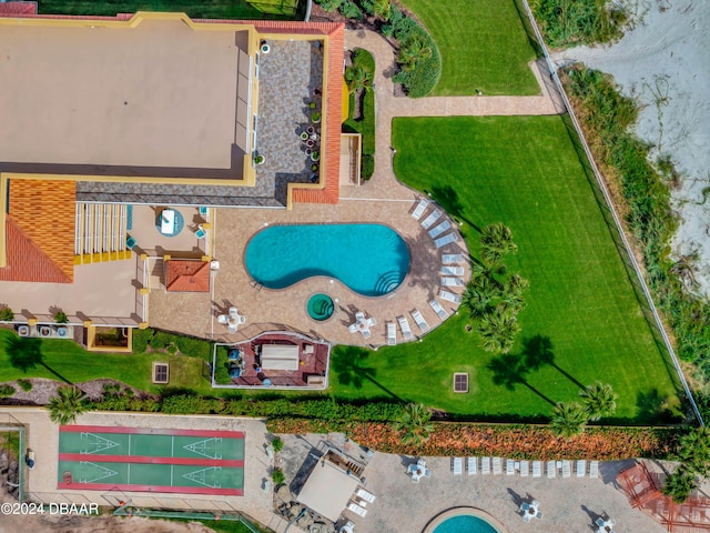 701 N Atlantic Ave Unit 202, New Smyrna Beach, FL 32169 - aerial view of a pool area