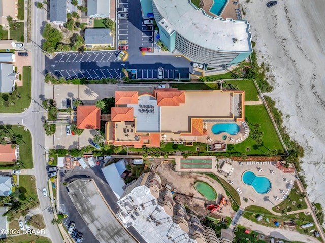 701 N Atlantic Ave Unit 202, New Smyrna Beach, FL 32169 - aerial overview of property's location featuring a pool
