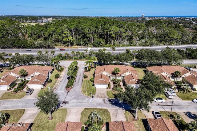 aerial view with a residential view