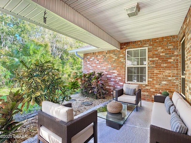 view of patio with an outdoor hangout area