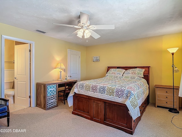 1926 Ocean Shore Blvd Unit 3120, Ormond Beach, FL 32176 - bedroom featuring light carpet, a ceiling fan, and visible vents